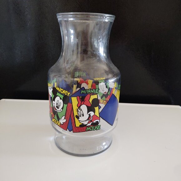 DISNEY JUICE CARAFE HAWKING GLASSWARE PITCHER MICKEY MOUSE - Picture 3 of 14